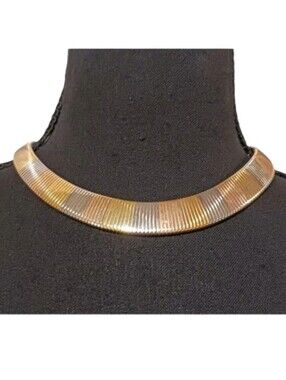 Vintage Tri-Color Tubogas Gas Pipe Collar Necklace